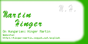 martin hinger business card